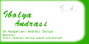 ibolya andrasi business card